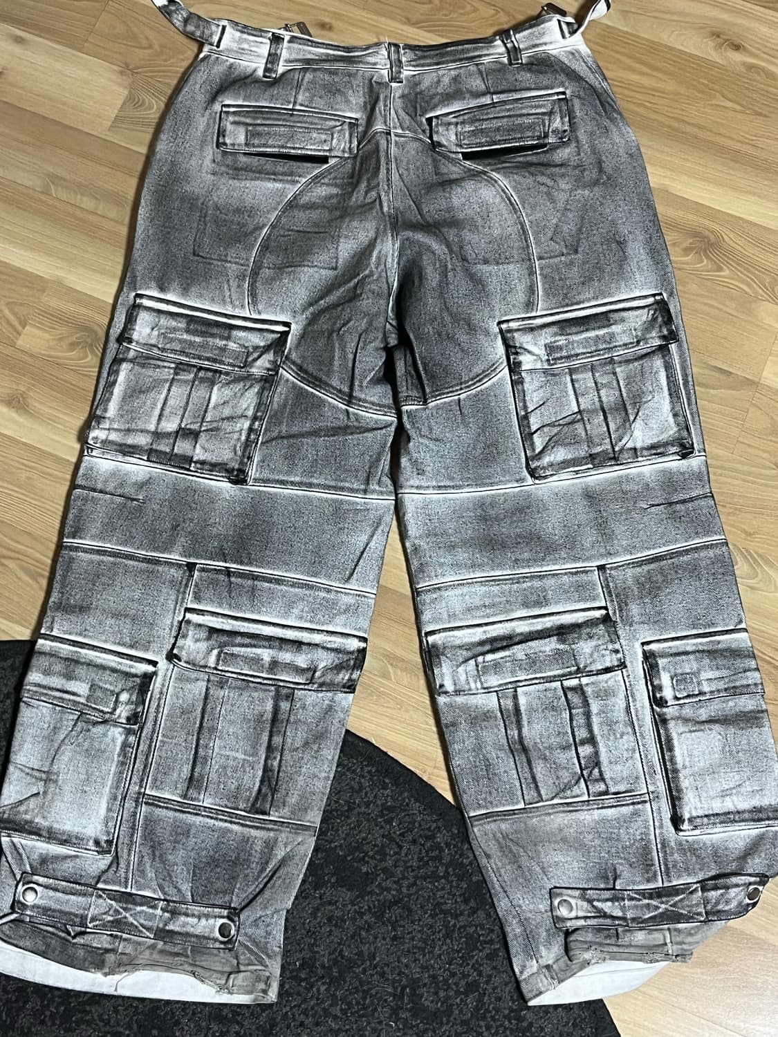 Project gr 페인티드 데님 카고 더티 화이트 3사이즈 상품이미지3