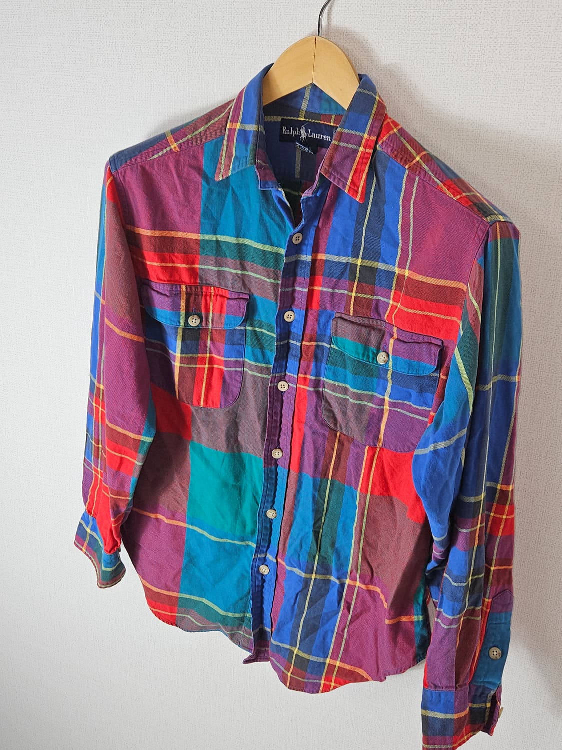 80's 폴로 랄프로렌 플란넬 플레이드 체크 워크셔츠 남방 8 상품이미지2