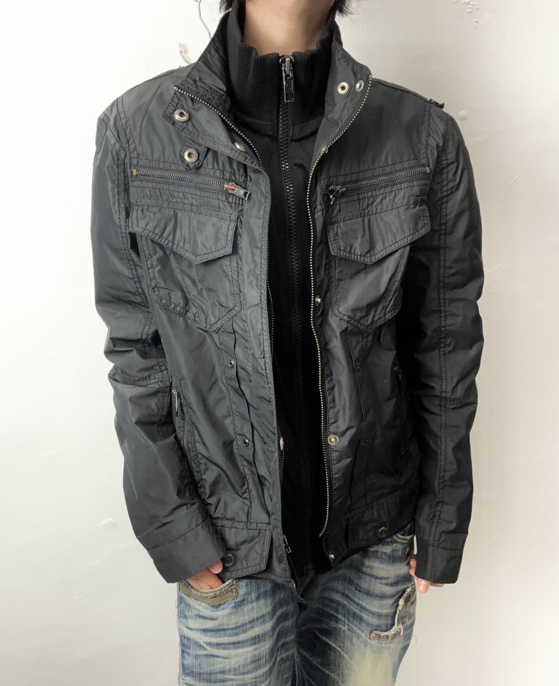 Buckaroo grunge fake layered bomber jack 상품이미지1