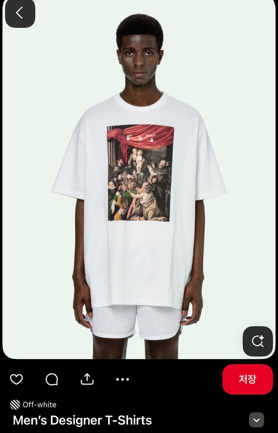 L/ 오프화이트 카라바지오 스프레이드 오버핏 반팔 상품이미지2