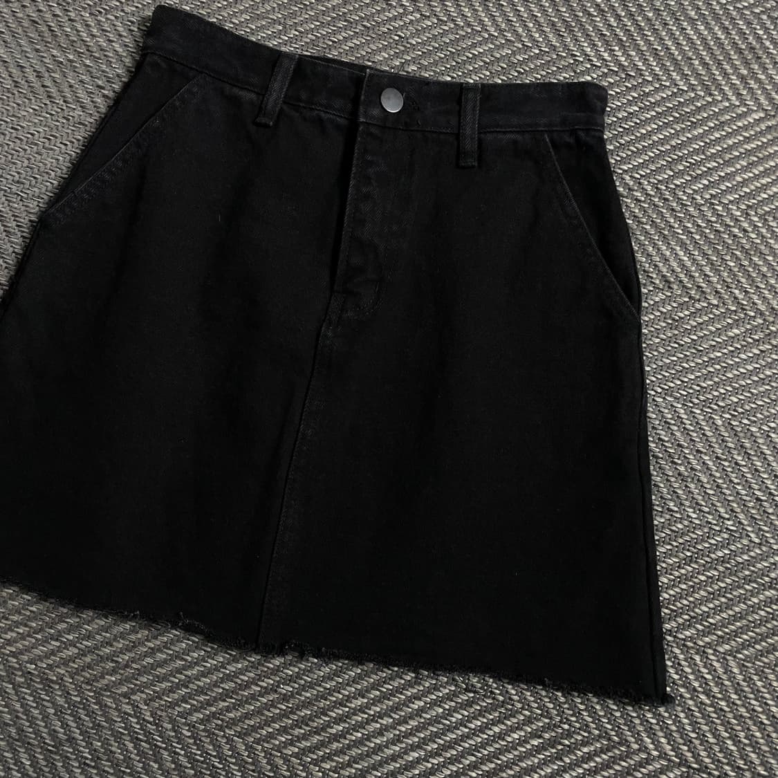 빈티지 커팅 데님 스커트 블랙 o 4480 상품이미지3