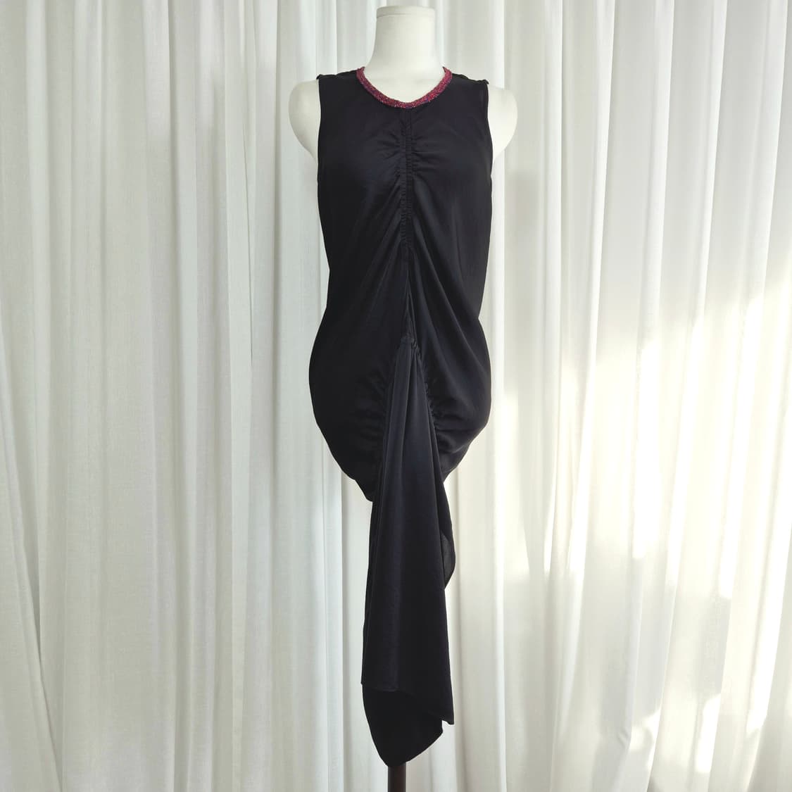 까르뱅 CARVEN 셔링 드레이프 원피스 드레스 (55) 상태최상 상품이미지4