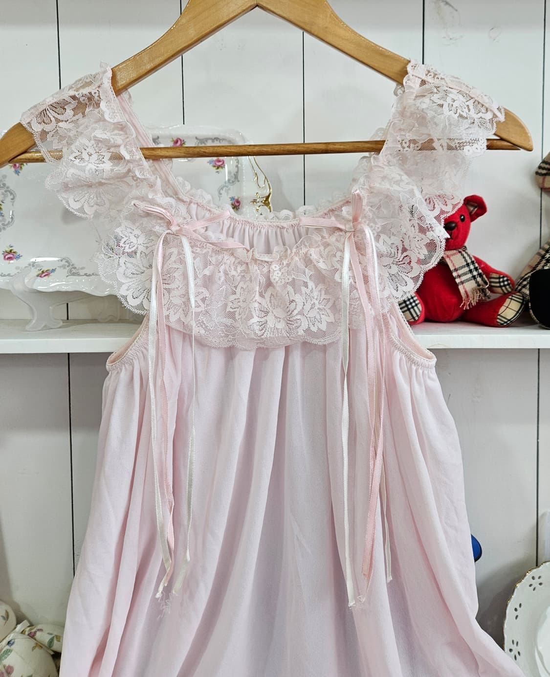 레이스 롱 슬립 원피스 상품이미지2