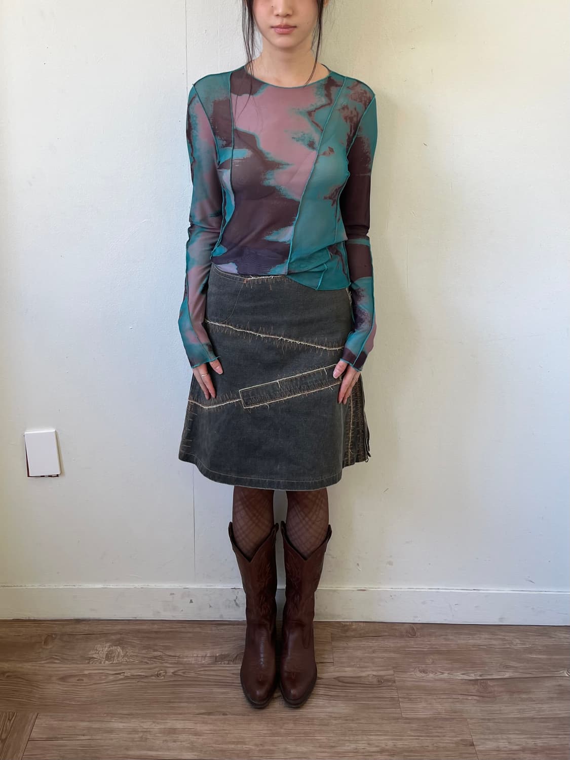 Dazy 오로라 시스루 탑 상품이미지8