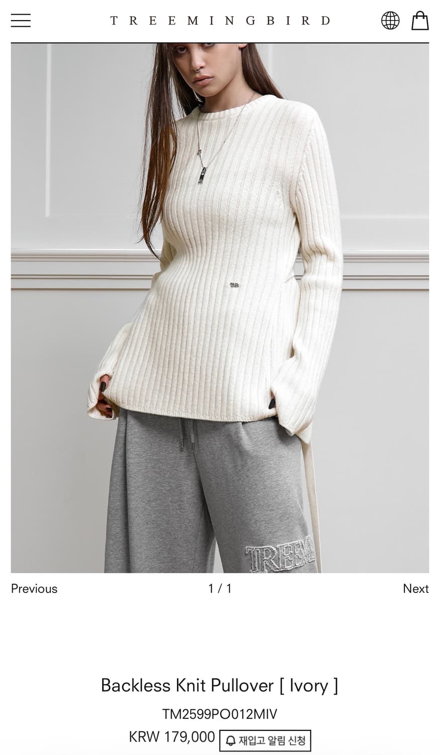 Backless Knit Pullover [ Ivory ] 상품이미지1