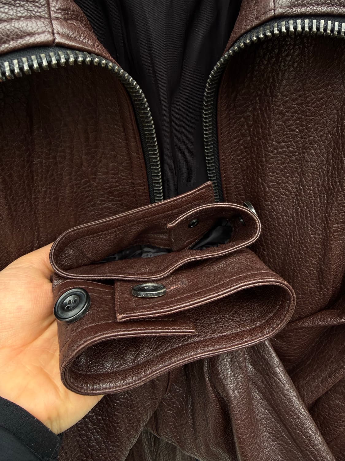 RECTO 렉토 쉽스킨 하이넥 레더자켓 상품이미지2