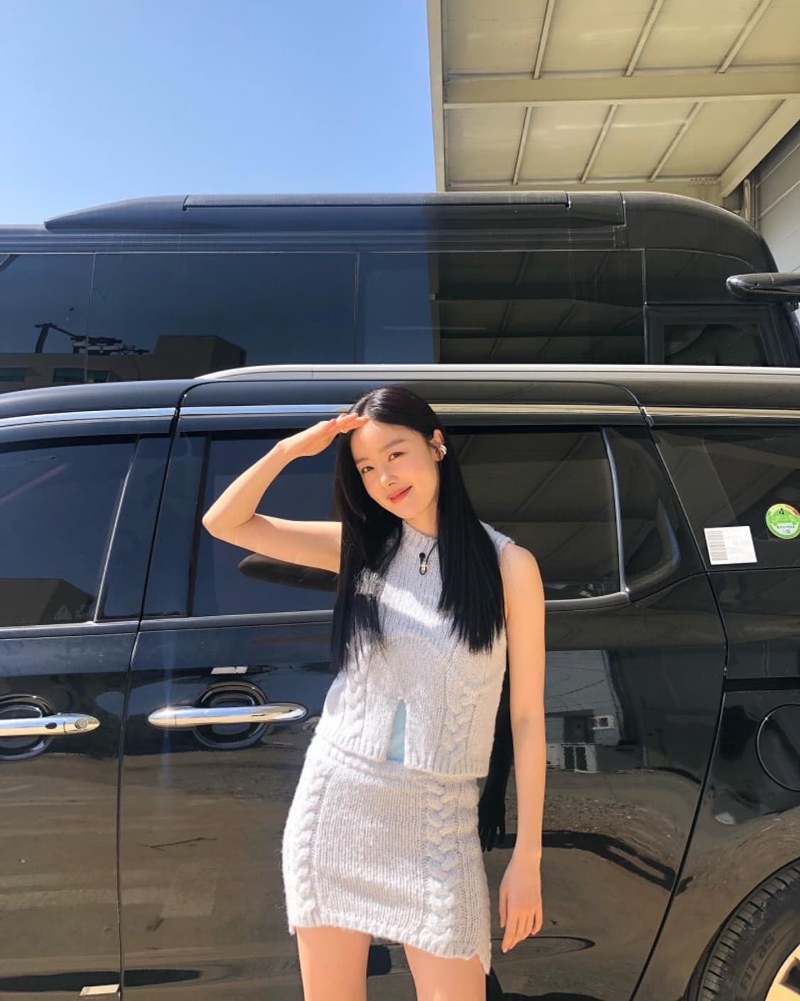 GLOWNY 글로니 니트탑 베스트 조끼 블루그레이 상품이미지2