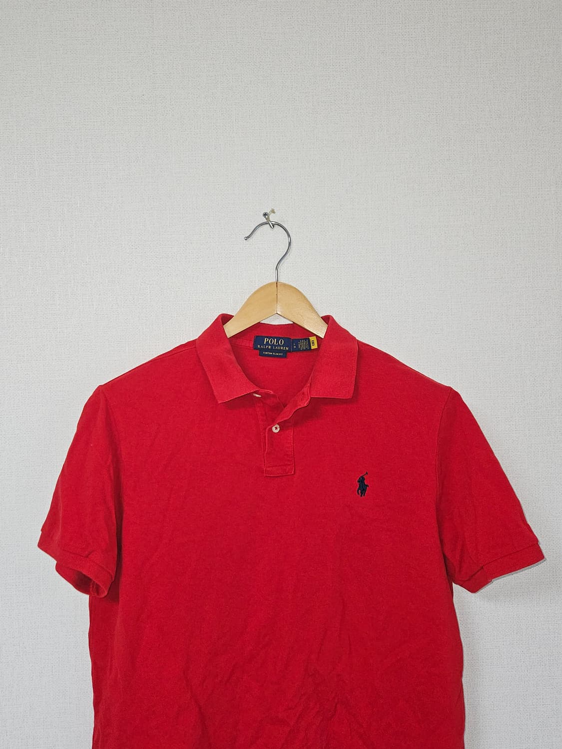 폴로 랄프로렌 신형 반팔 카라티 피케 레드 QR정품 남성 L 상품이미지3