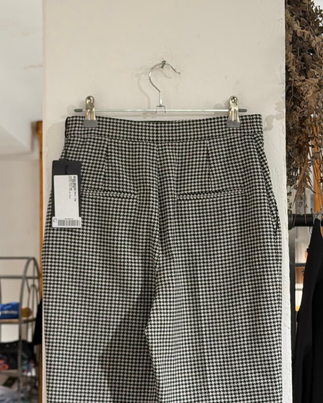 생로랑 블랙화이트 하운드투스 체크 패턴 팬츠 상품이미지5