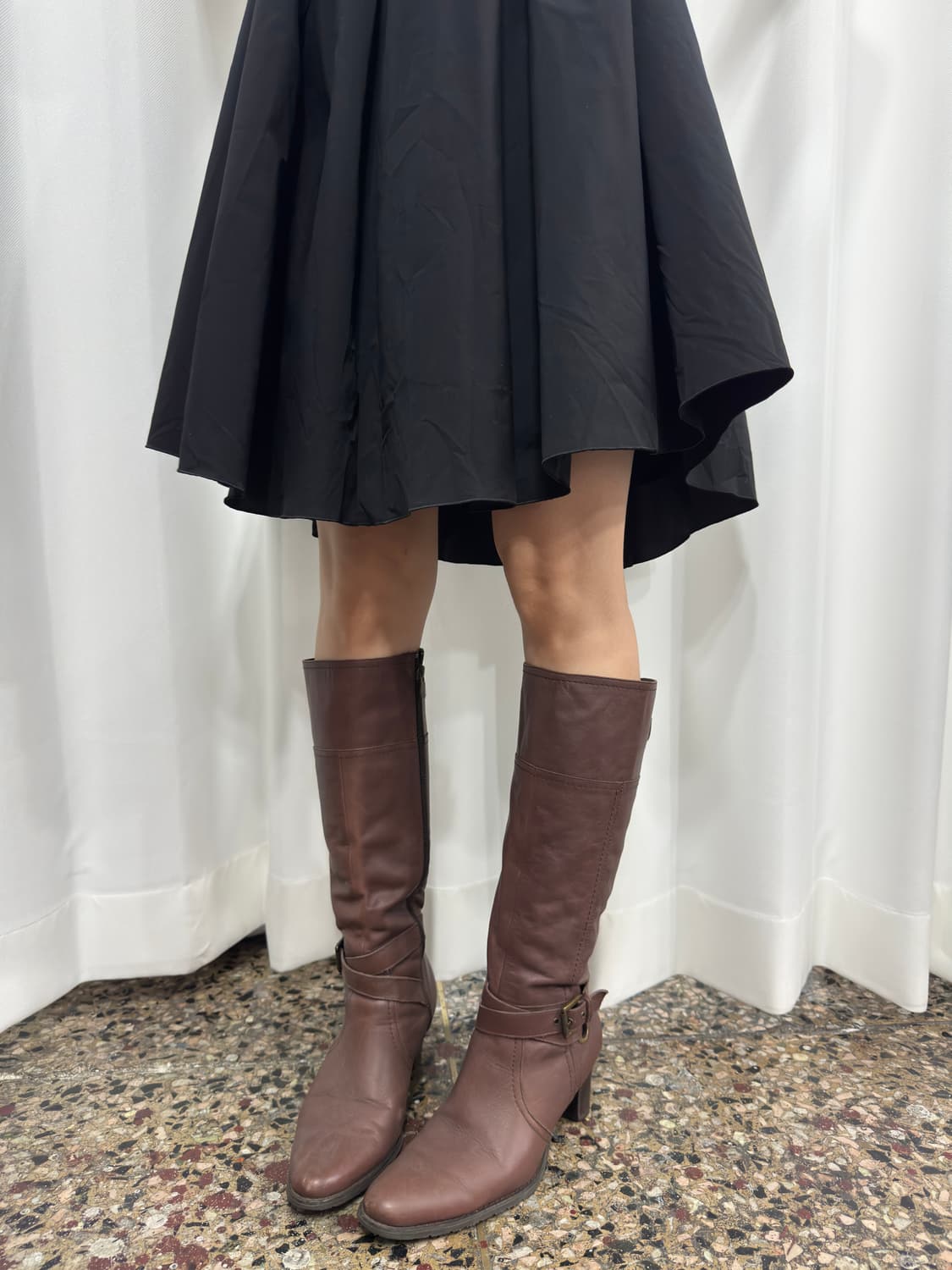 brown buckle leather boots 상품이미지7