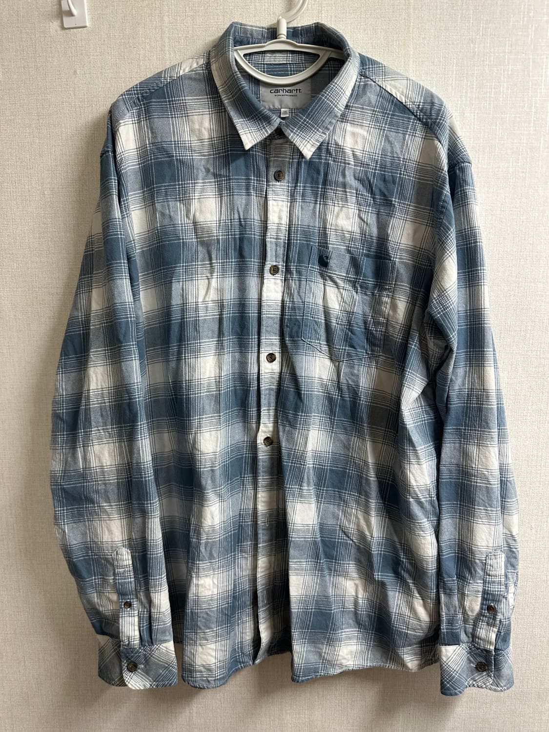 칼하트 블루 체크 셔츠 XL 상품이미지1