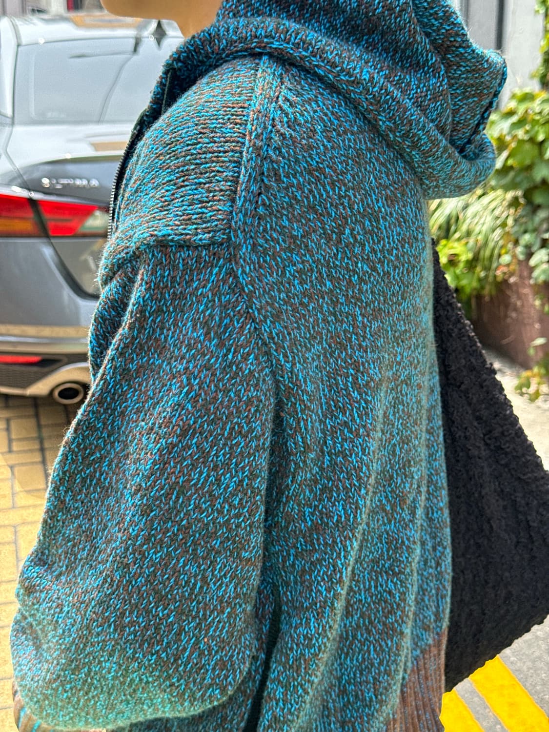 마르니 유니클로 믹스 컬러 얀 니트 후드 집업 (green) 상품이미지8