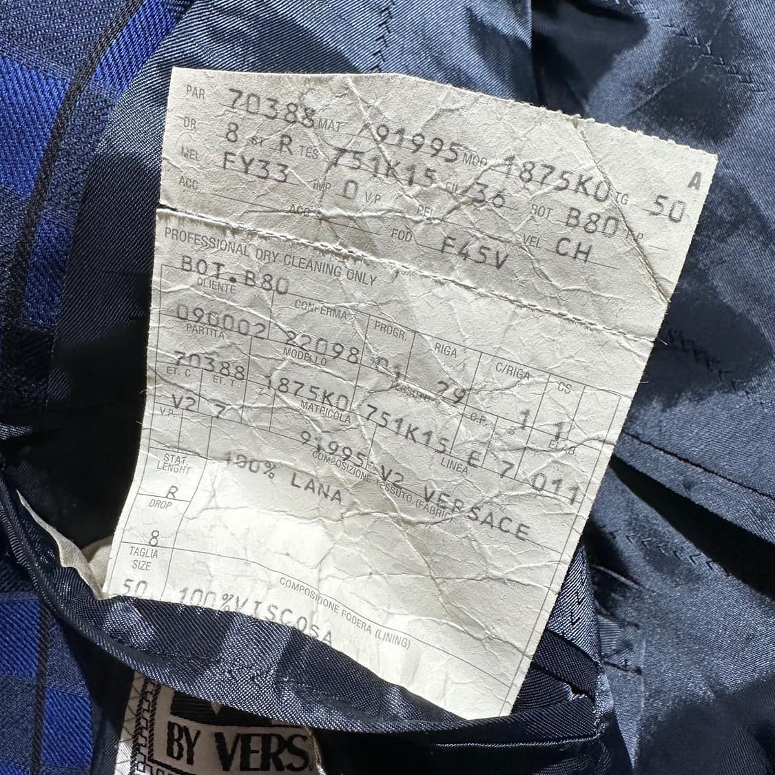 베르사체 V2 체크 원버튼 블레이저 상품이미지8