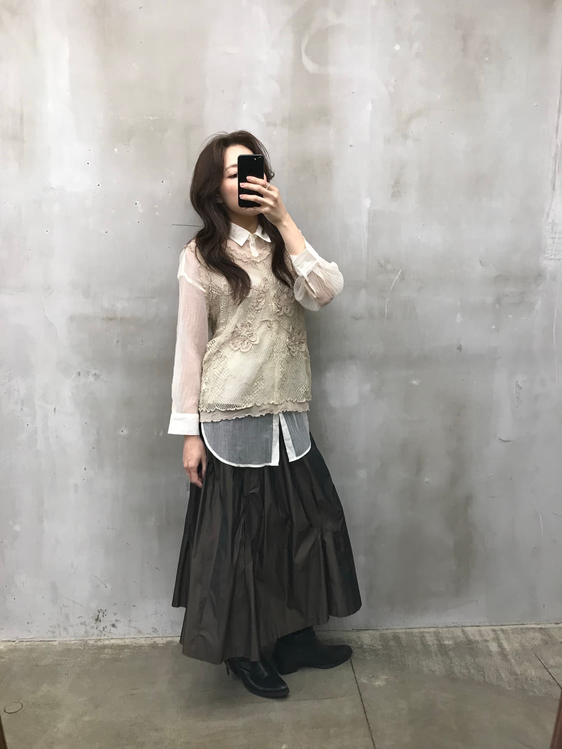 Vest*sheer shirt set 상품이미지4