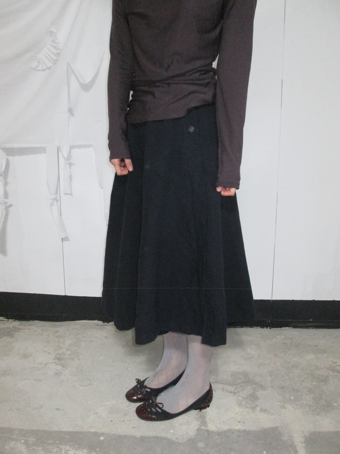 Vintage Button A-line Skirt 상품이미지1