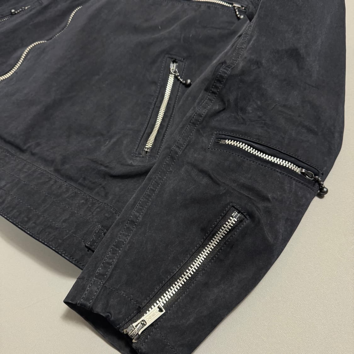 히스테릭글래머 다크네이비컬러 나일론 혼방 코팅 더블 라이더스 자켓 상품이미지5