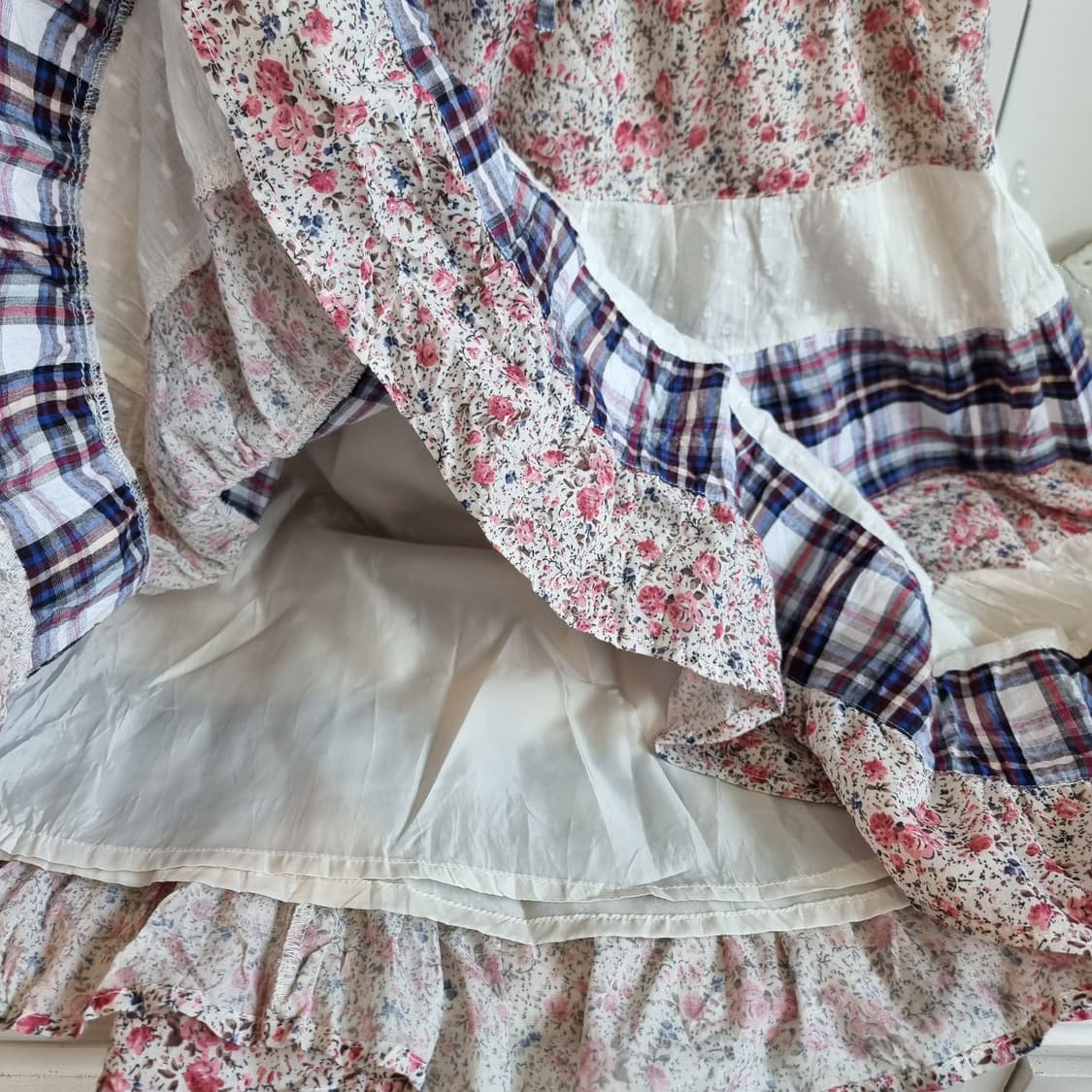 클레프 드 솔(CLEF DE SOL) 체크&플라워 패치원피스 상품이미지8