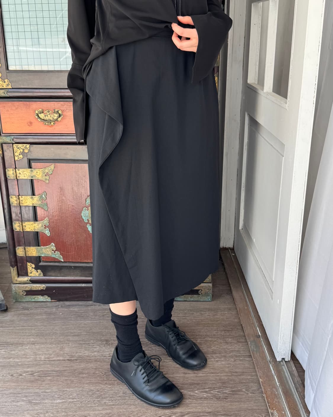 꼼 데 가르송 트리콧 ad1991 플랩 레이어드 스커트 상품이미지1