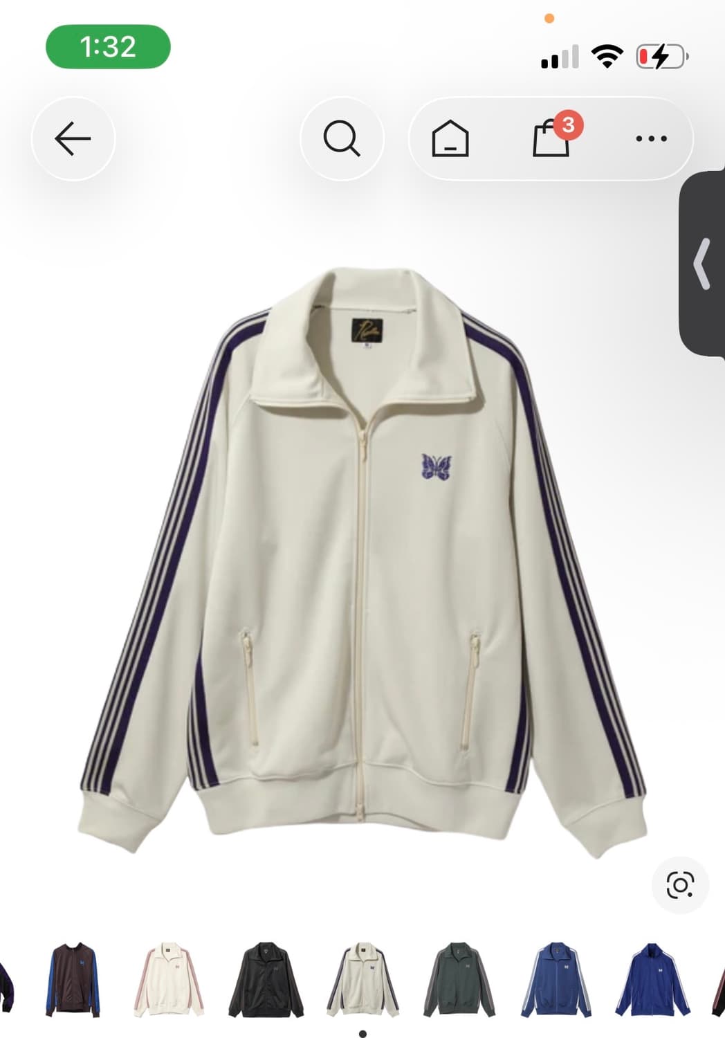 니들스 트랙자켓 XL 화이트 상품이미지1