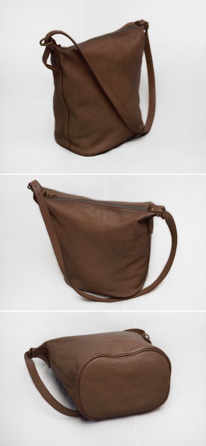 일비종떼 풀그레인 레더 클래식 가죽 버킷백 (숄더.크로스) 상품이미지4