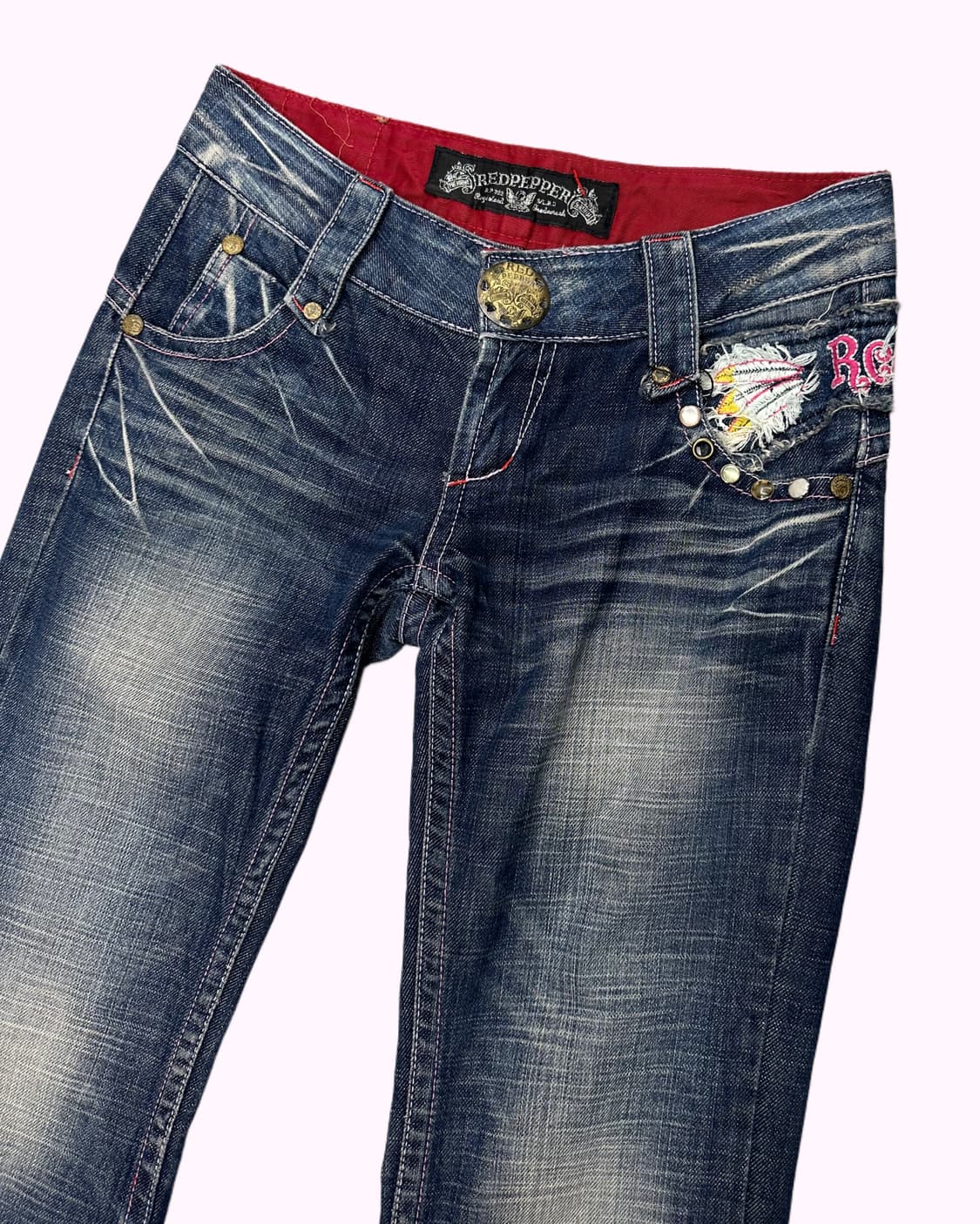 logo embroidery low-rise jean 상품이미지3