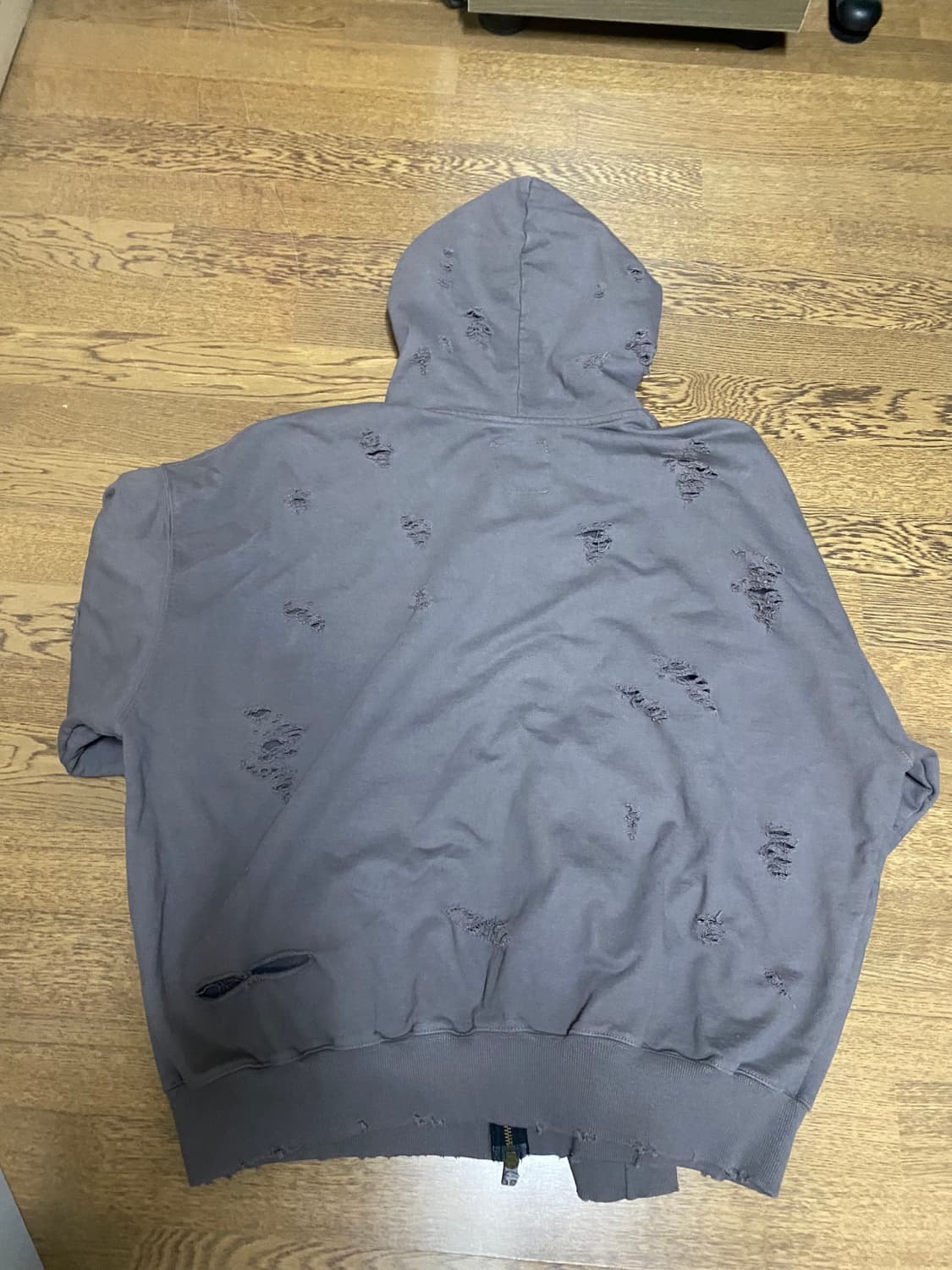 언더마이카 오터 오버사이즈 데미지 후드집업 더스트 2사이즈 상품이미지4