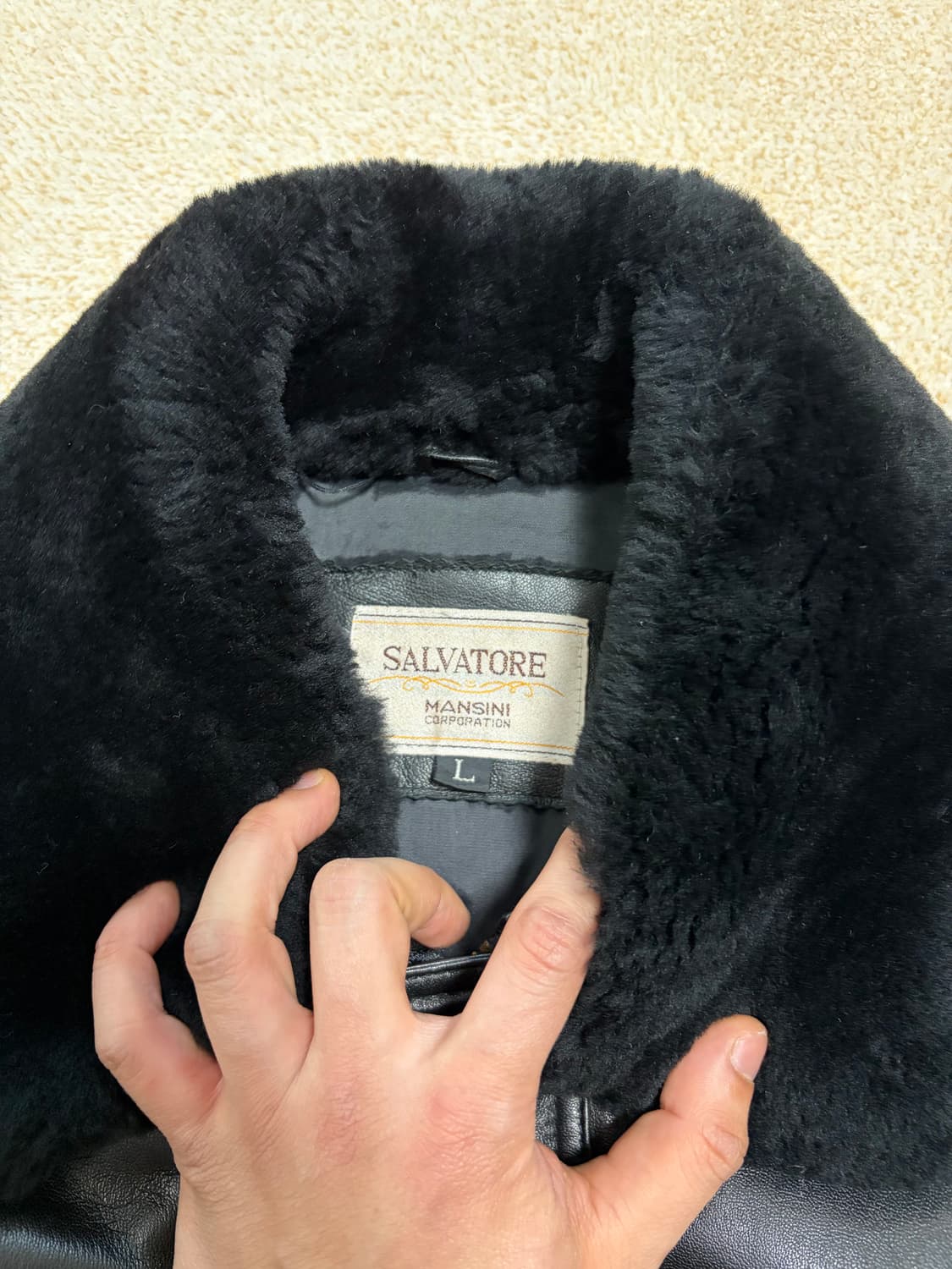 L) 00s 빈티지 램스킨 양가죽 필드자켓 상품이미지4