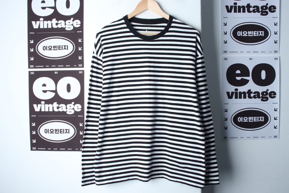 (L-XL) 무신사 스탠다드 긴팔티셔츠 스트라이프 범고래-H33266 상품이미지2