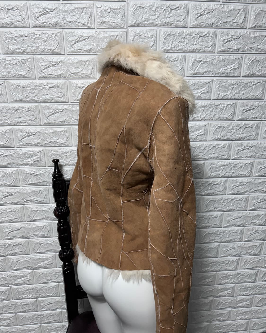 00’s 패치워크 시어링 퍼 자켓 상품이미지4