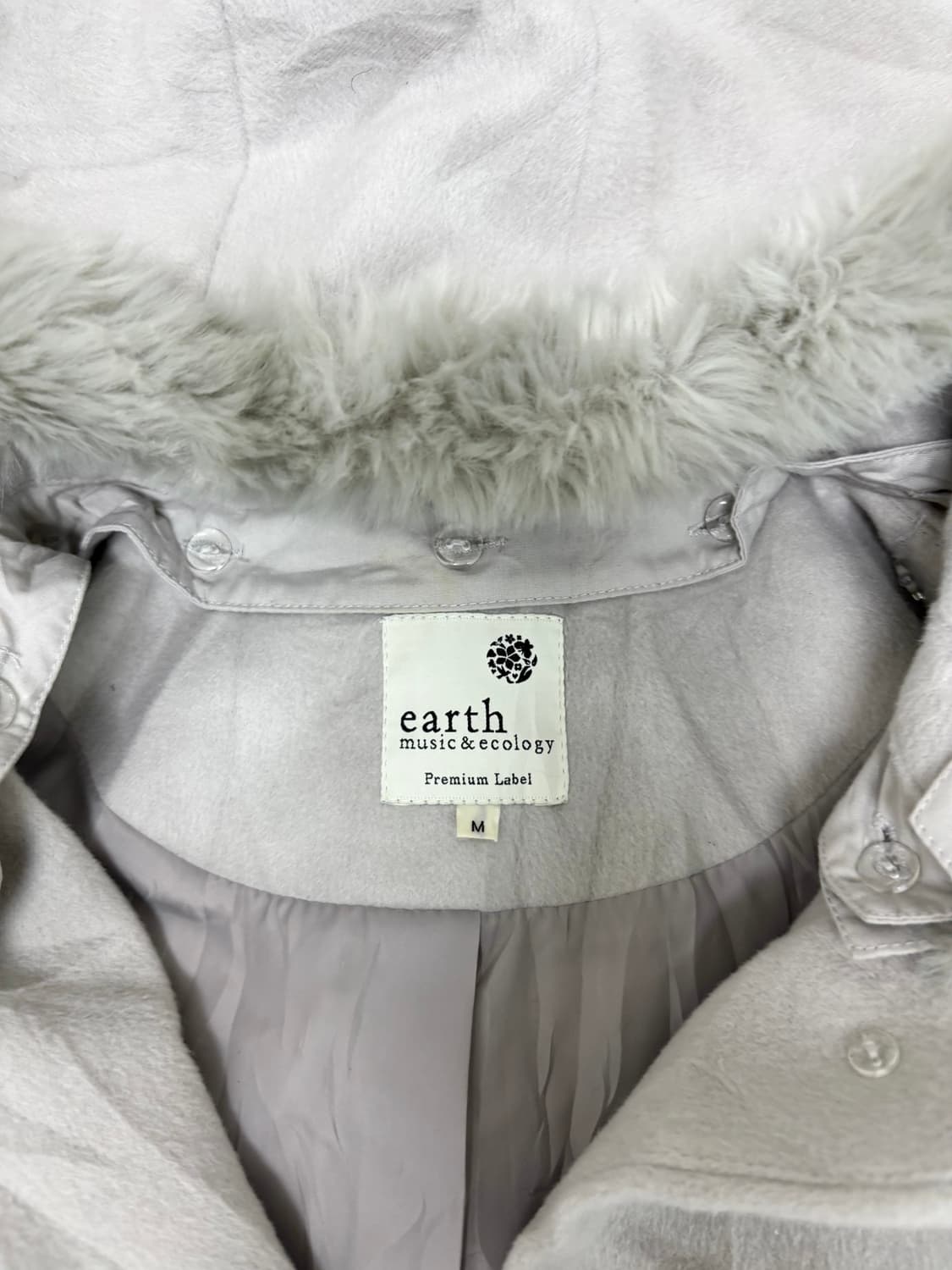 Grey Fur Hoodie Long Coat 상품이미지9