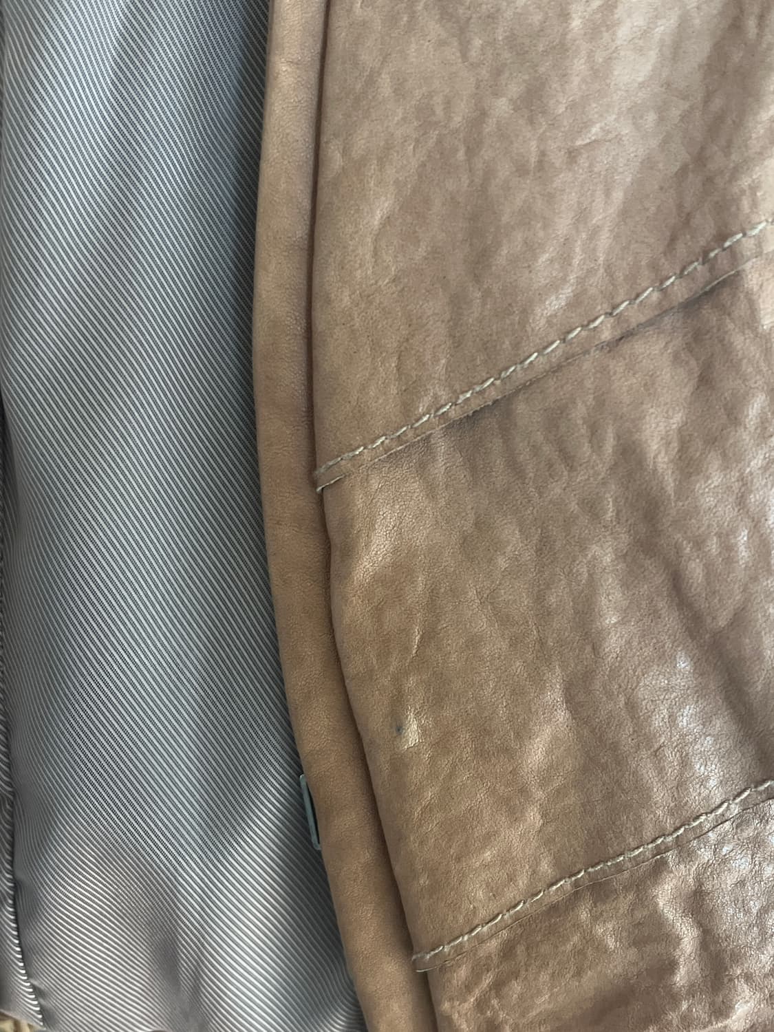 Cat soulder camel leather jacket 상품이미지10