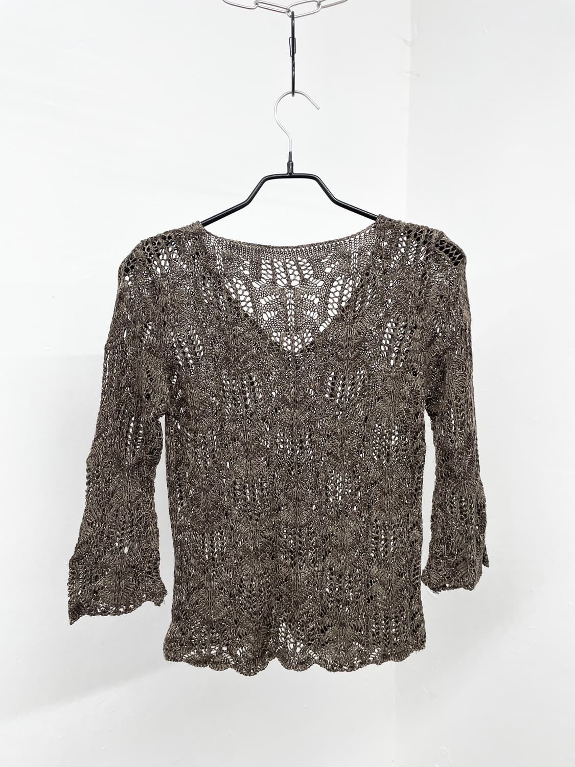 브라운 크로셰 니트 탑 상품이미지7