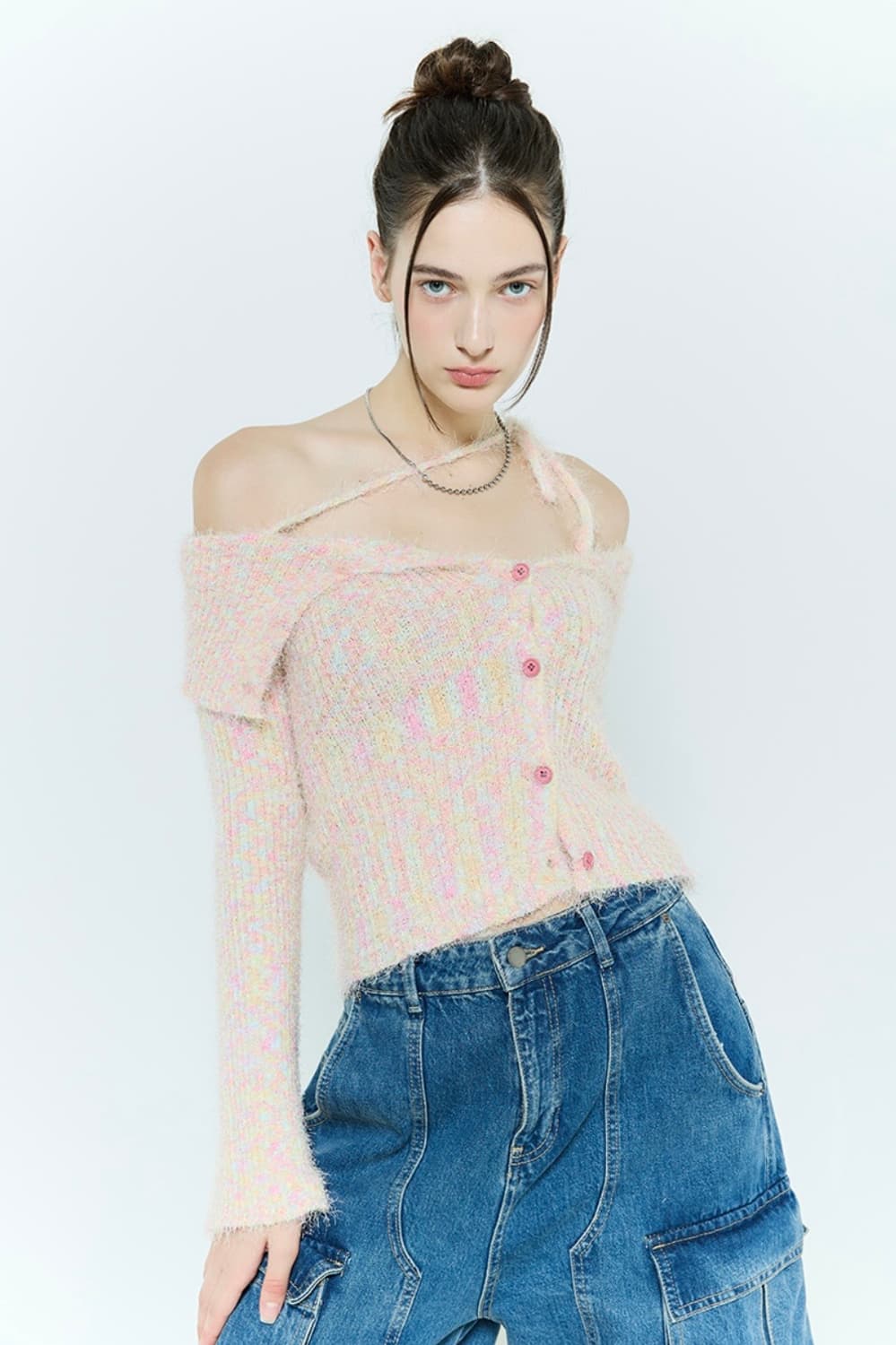 라티젠 오픈숄더 니트 핑크 (새제품) 상품이미지4