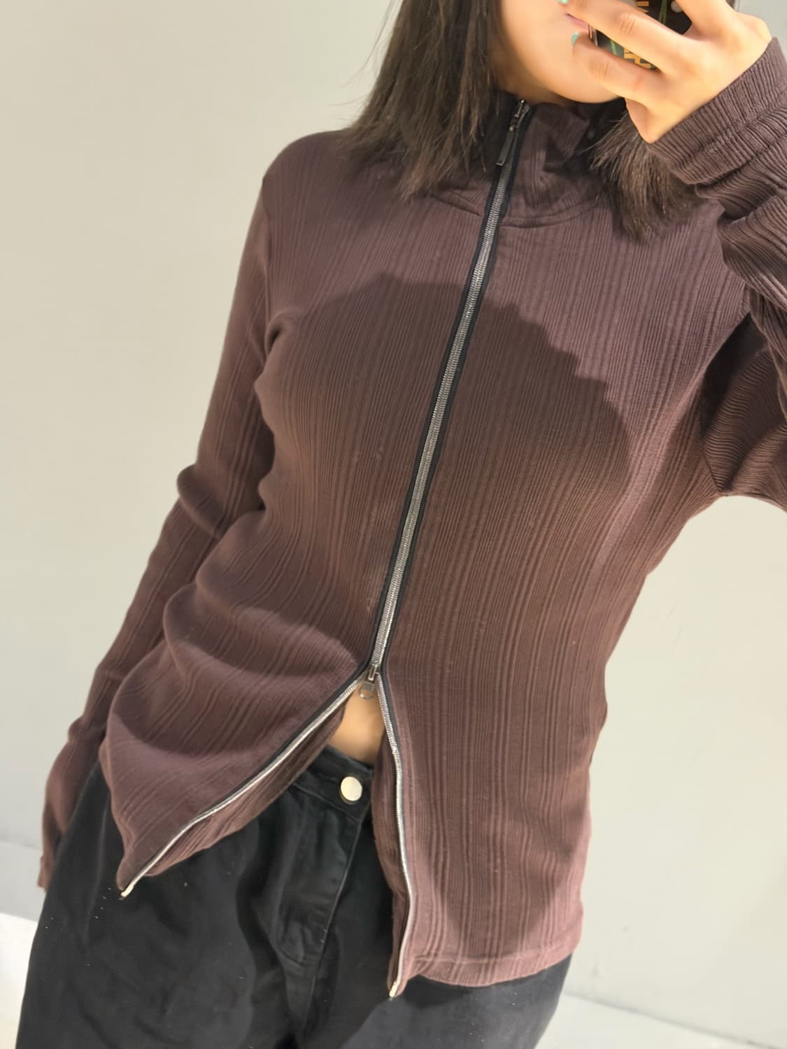 2-way zipper ribbed zip-up 상품이미지5