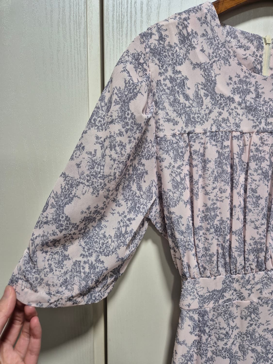 (세일)(새상품)핑크 플라워 패턴 롱 원피스 상품이미지3