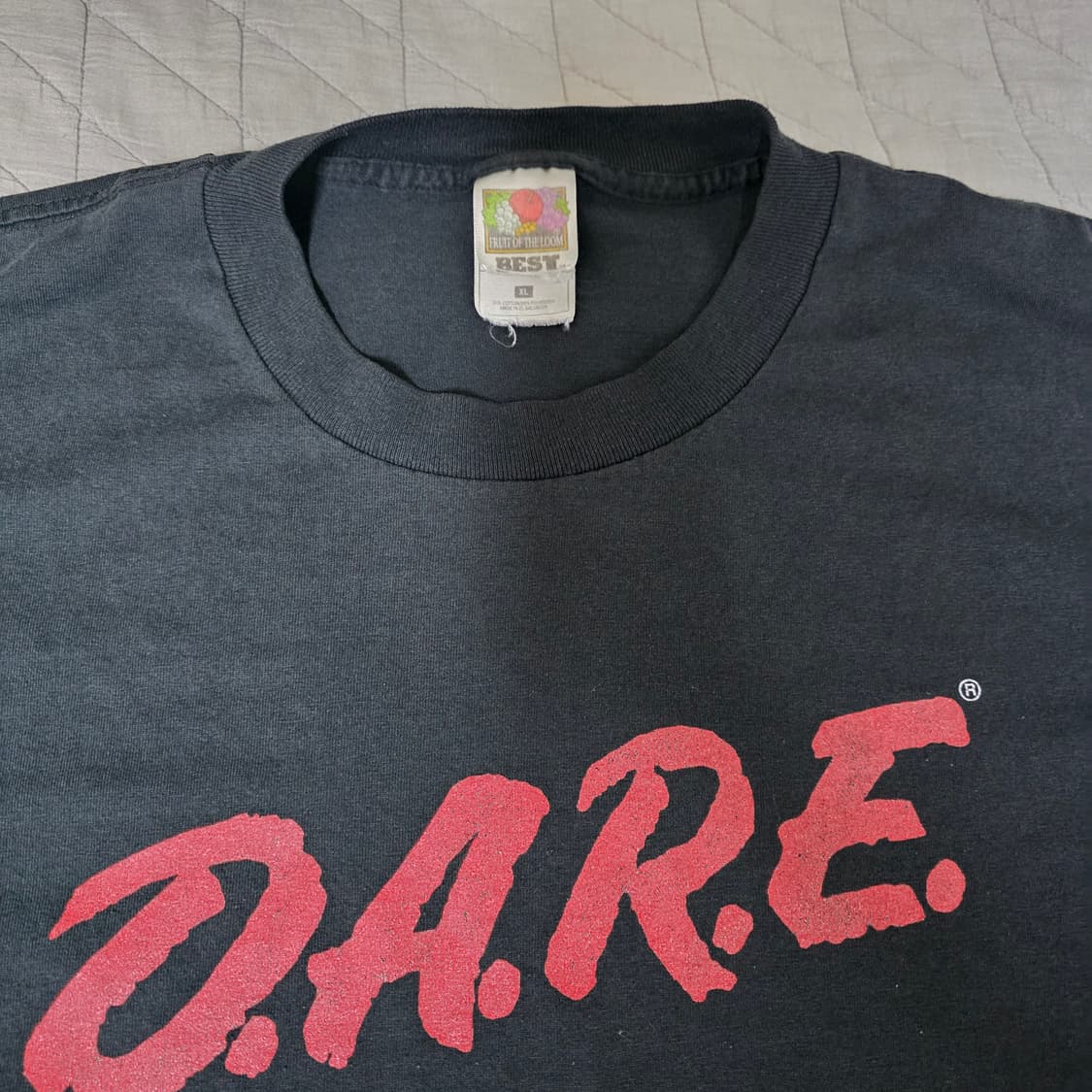 [XL] 90s 빈티지 DARE 티셔츠 블랙 ver. 페이딩 상품이미지4