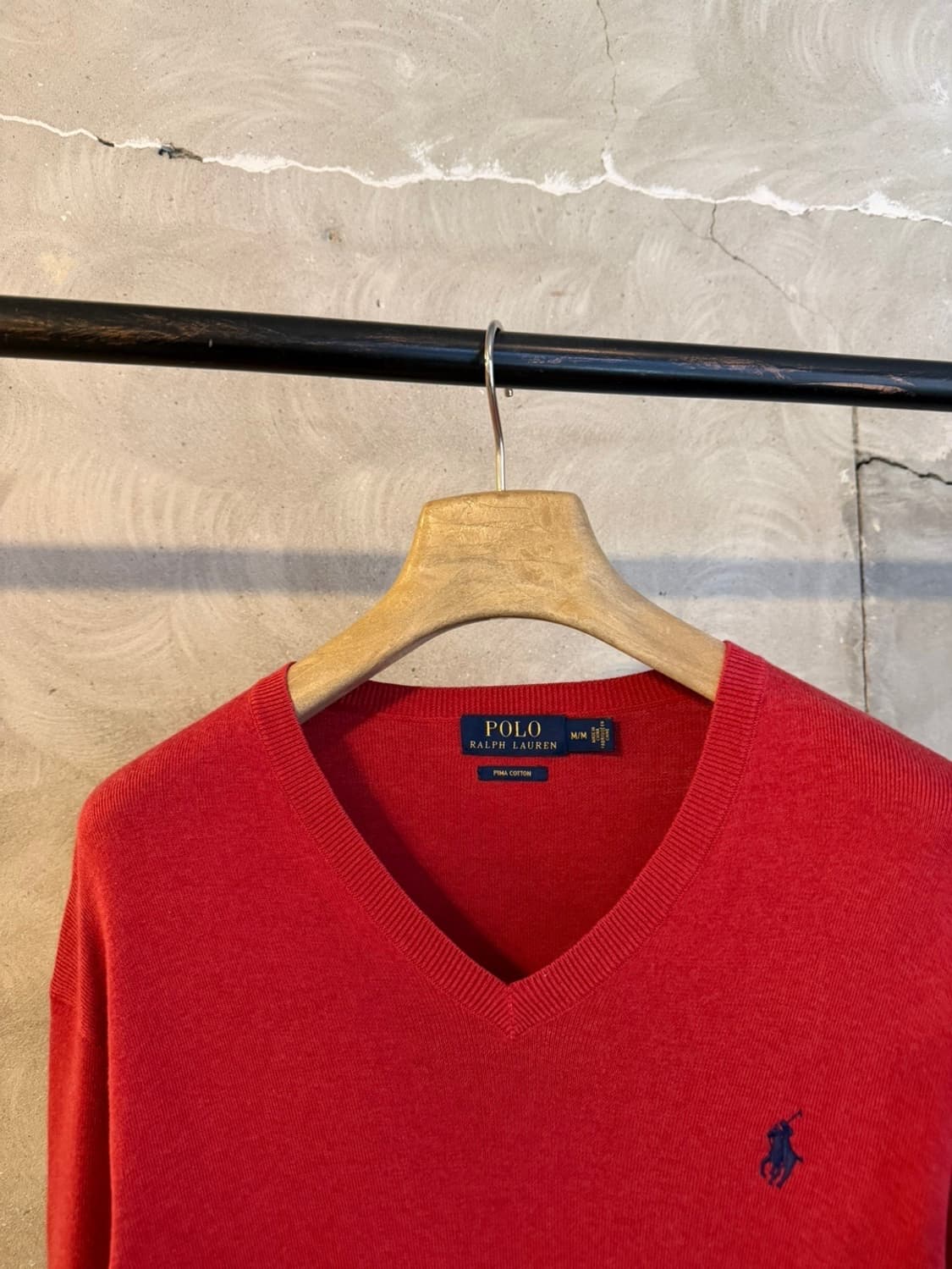 폴로 랄프로렌 피마코튼 브이넥 니트 100 상품이미지3