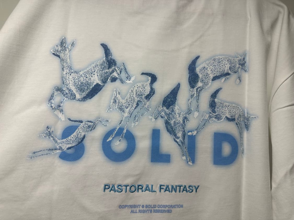 솔리드옴므 25ss 화이트 디어 백로고 반팔 티셔츠 52사이즈 상품이미지2