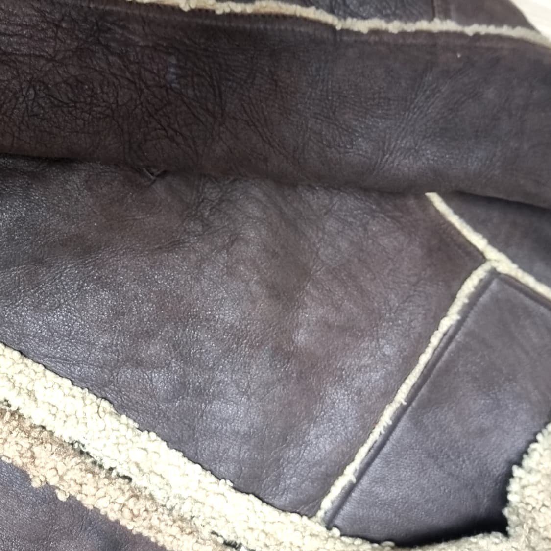 90년대 빈티지 체이스컬트 양털 무스탕 자켓 브라운(100) 상품이미지4