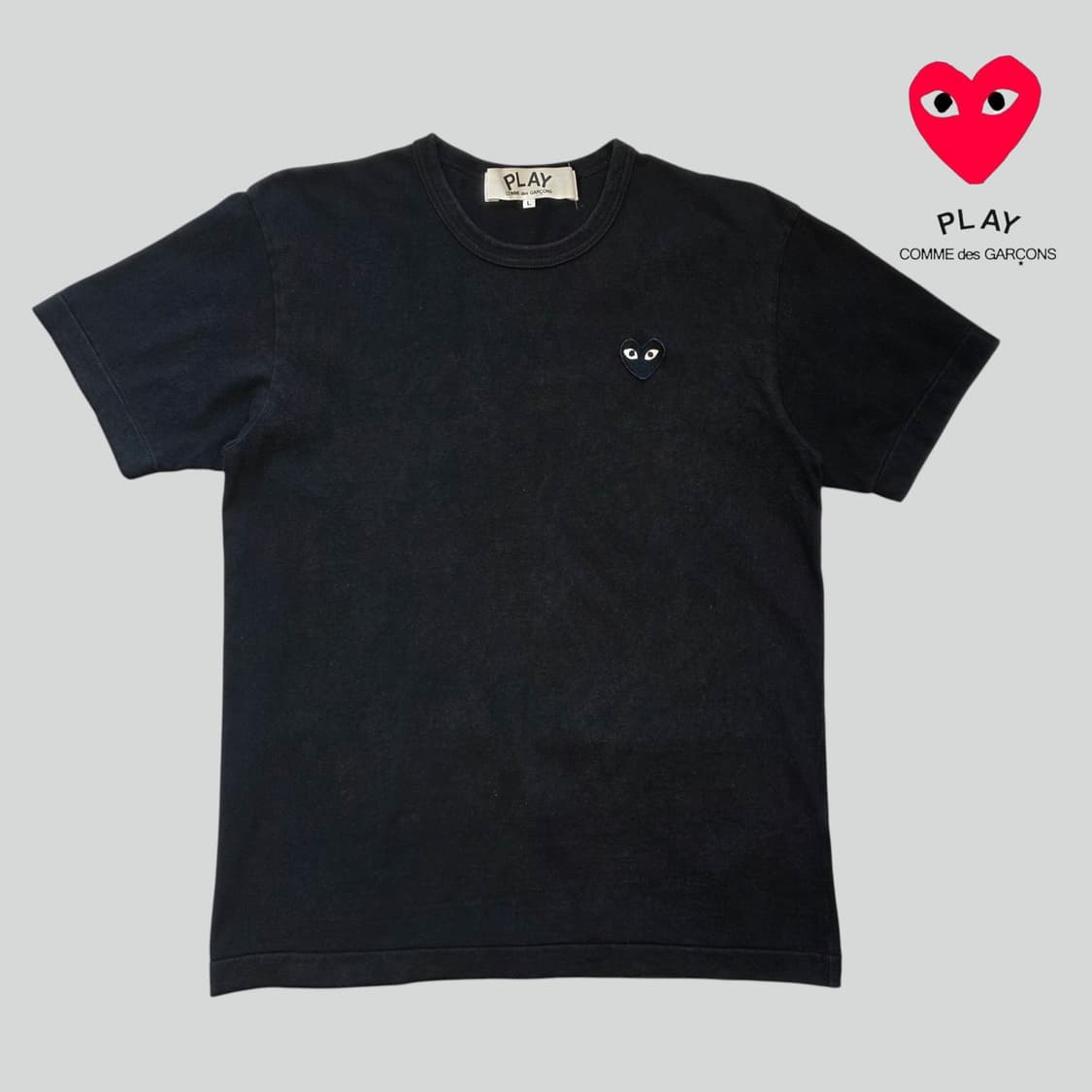 [L]꼼데가르송 블랙 하트 반팔 티셔츠 상품이미지1