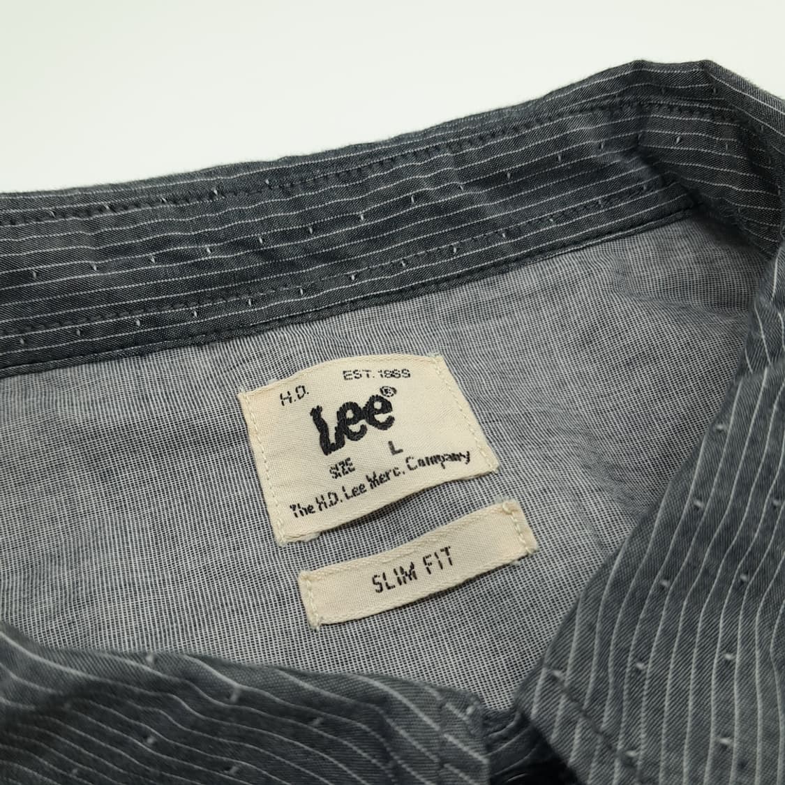 CN679 L LEE 리 도트 핀스트라이프 슬림핏 긴팔 셔츠 남방 상품이미지4