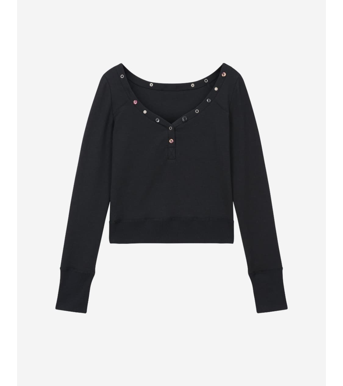 베이컨트 아카이브 보트넥 버튼 티셔츠 상품이미지4