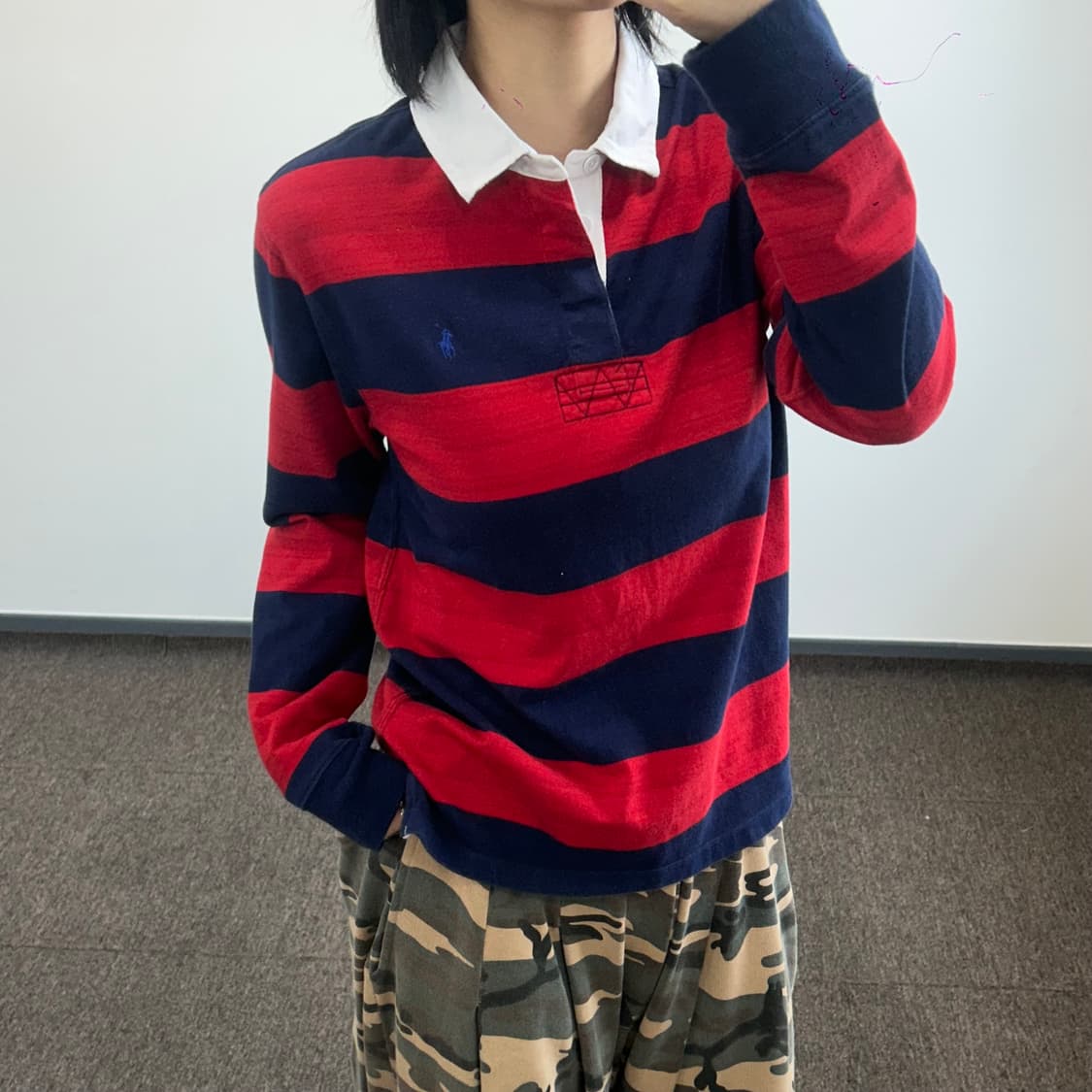 Polo 폴로 블루포니 네이비 레드 스트라이프셔츠 상품이미지2