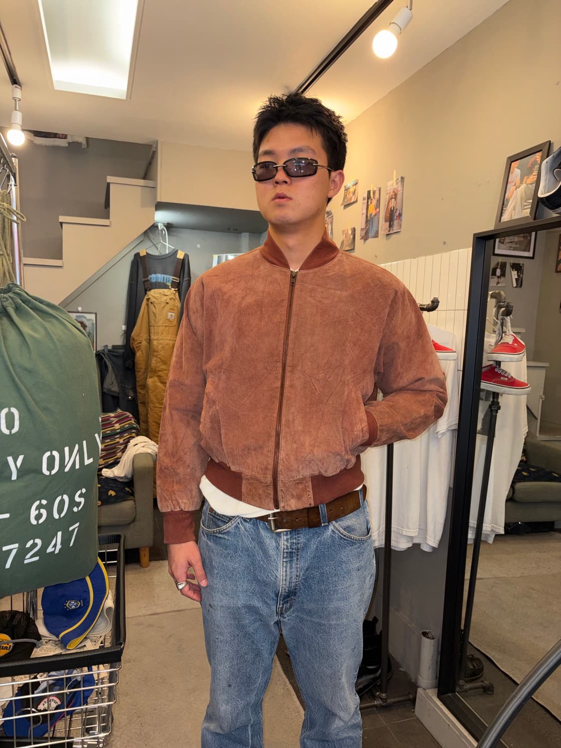90’s Japanese pig-leather faded bomber  상품이미지3