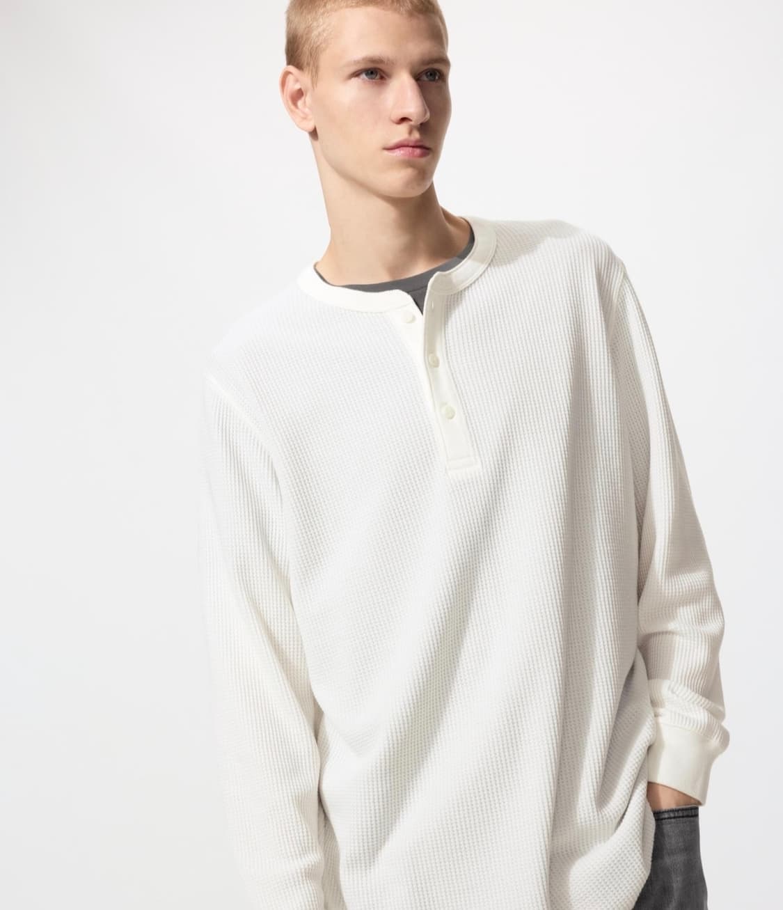 유니클로 와플 헨리넥 티셔츠 S 상품이미지1