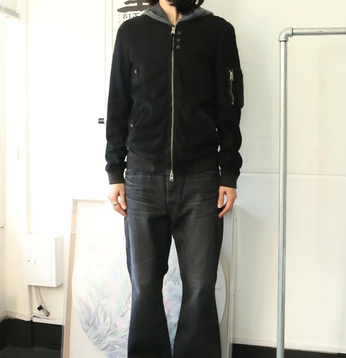 올세인츠 레더 봄버 자켓 상품이미지2