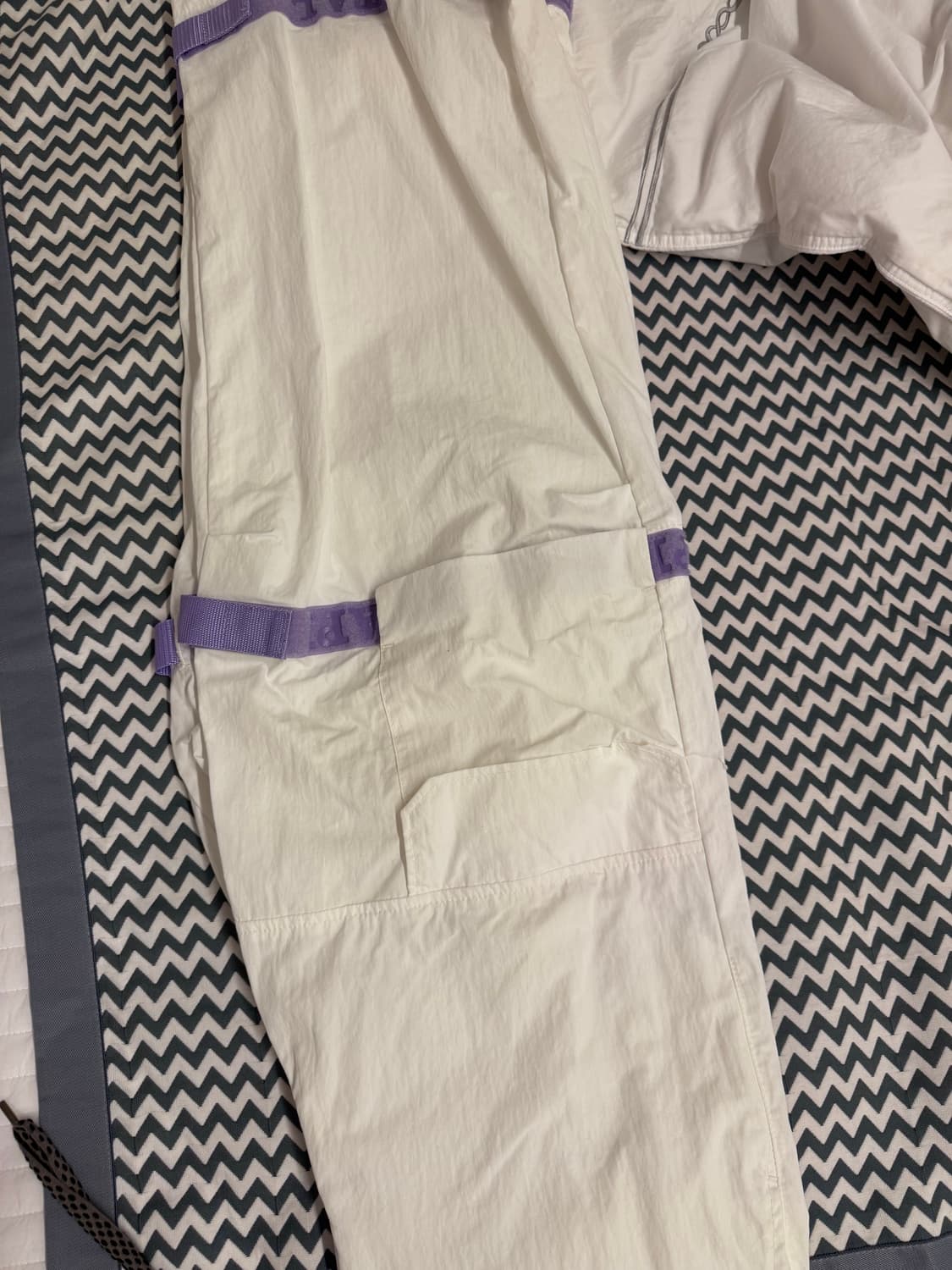 KAPITAL 화이트 퍼플 라인 와이드 팬츠 2사이즈 상품이미지5