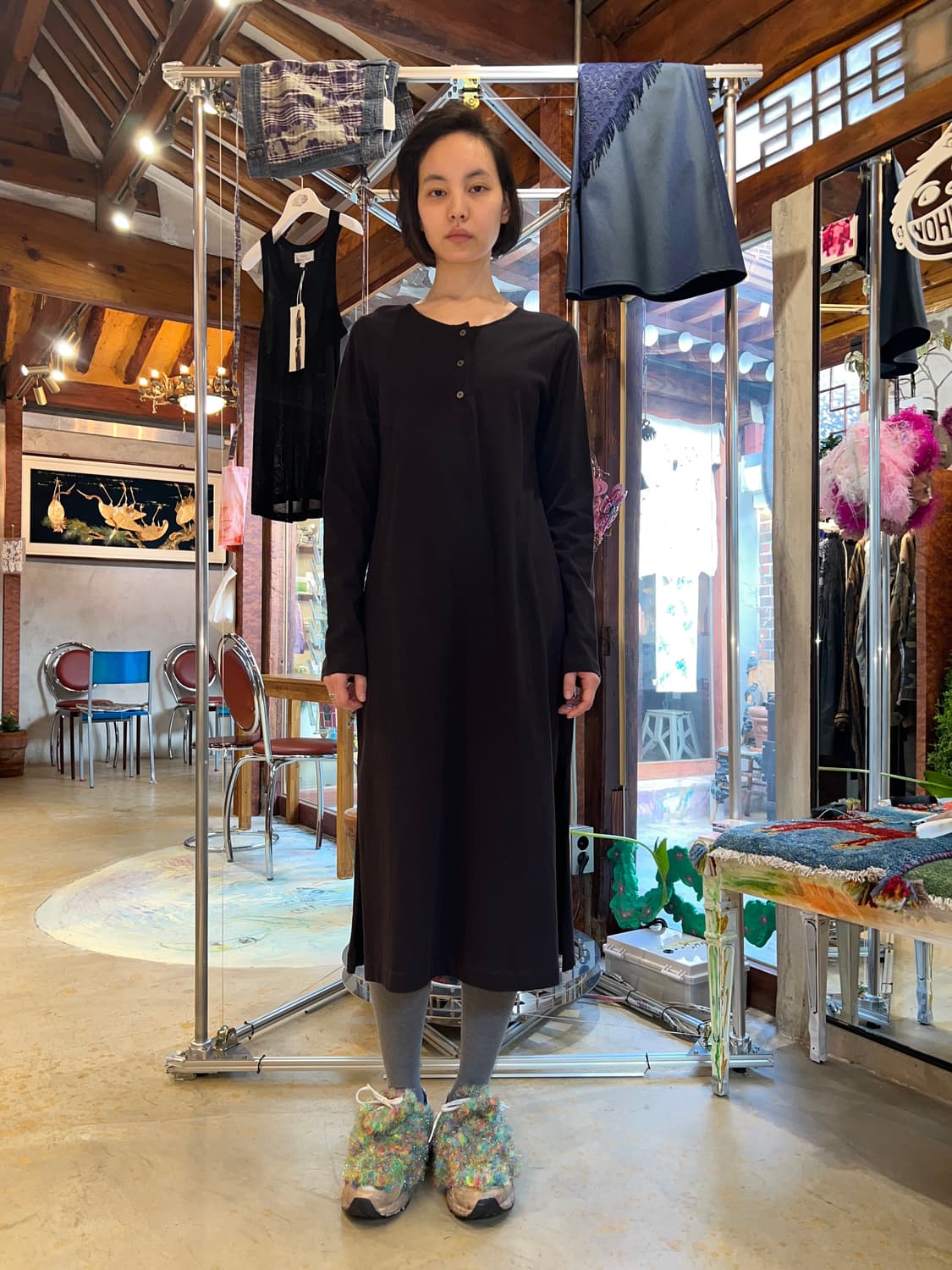 Studio Nicholson basic navy jersey dress 상품이미지5