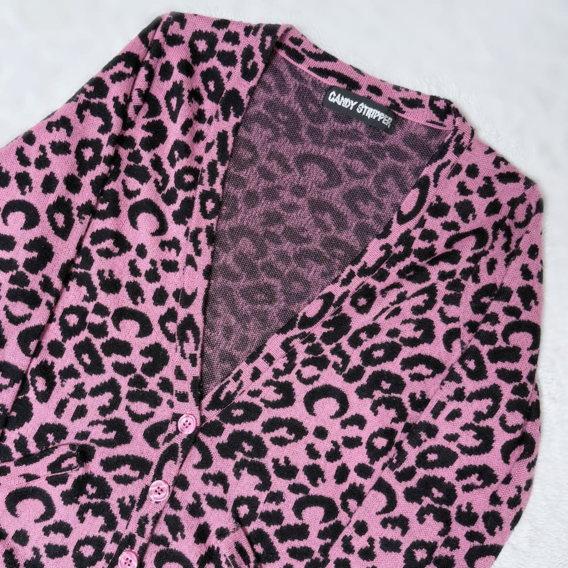 Candy Stripper 히메갸루 오네갸루 호피 가디건 ≽^•⩊•^≼ 상품이미지2