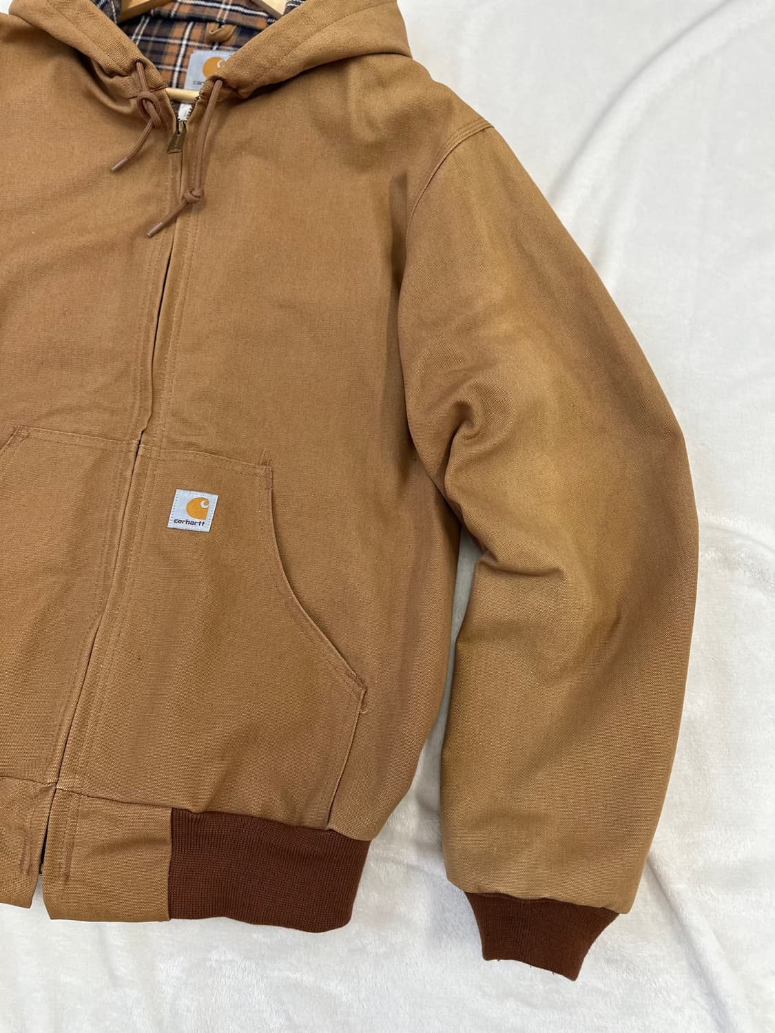 (M)칼하트 USA 안감 체크 액티브 덕 자켓 J133 BRN 상품이미지3